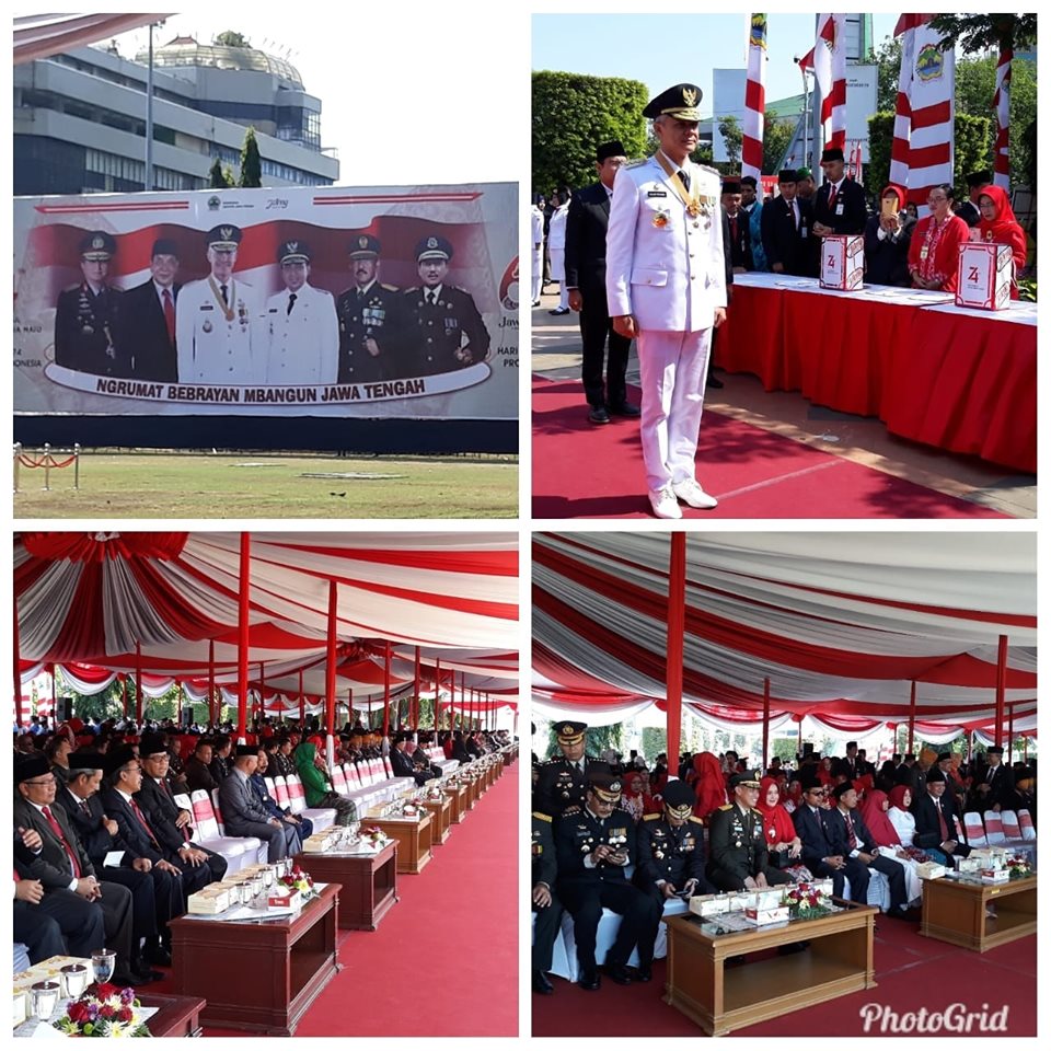 Upacara memperingati HUT ke-74 di Lap. Pancasila Simpang Lima dipimpin Gubernur Jateng Upacara memperingati HUT ke-74 di Lap. Pancasila Simpang Lima dipimpin Gubernur Jateng