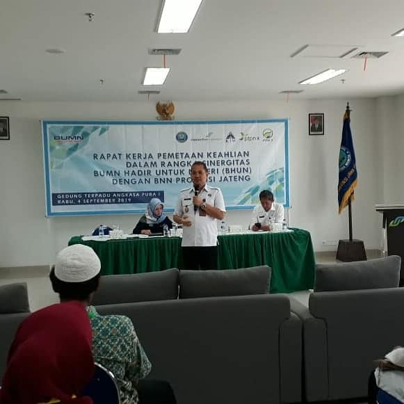 Rapat Kerja Pemetaan Keahlian Dalam Rangka Sinergitas BUMN Hadir Untuk Negeri (BHUN) dengan BNN Provinsi Jawa Tengah Rapat Kerja Pemetaan Keahlian Dalam Rangka Sinergitas BUMN Hadir Untuk Negeri (BHUN) dengan BNN Provinsi Jawa Tengah