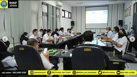 Rapat Kerja Teknis BNNP dan BNN Kab./Kota di Jawa Tengah dalam Upaya Sinkronisasi Pelaksanaan Program Pemberdayaan Masyarakat T.A. 2021