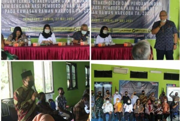 Bimbingan Teknis Stakeholder dan Pendampingan dalam Rencana Aksi Pemberdayaan Alternatif pada Kawasan Rawan Narkoba