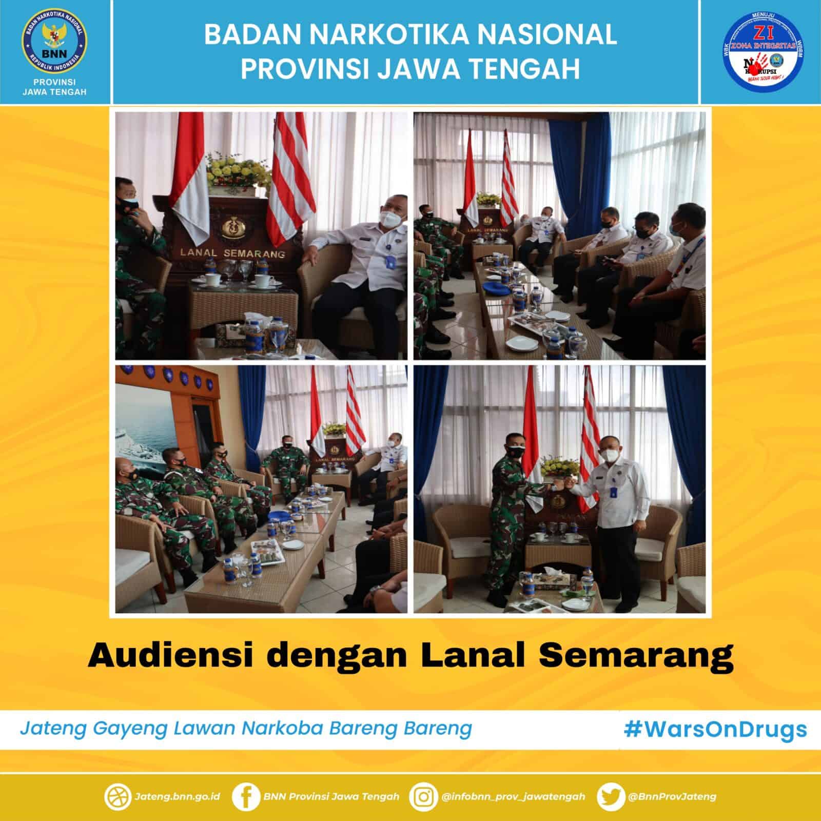 Audiensi Kepala BNNP Jawa Tengah dengan Komandan Lanal Semarang Audiensi Kepala BNNP Jawa Tengah dengan Komandan Lanal Semarang