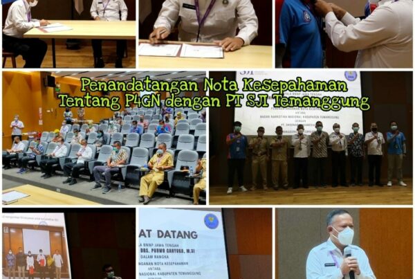 Penandatangan Komitmen Perusahaan Bersinar (Nota Kesepahaman tentang P4GN dengan PT Shoenary Javanesia Inc Temanggung
