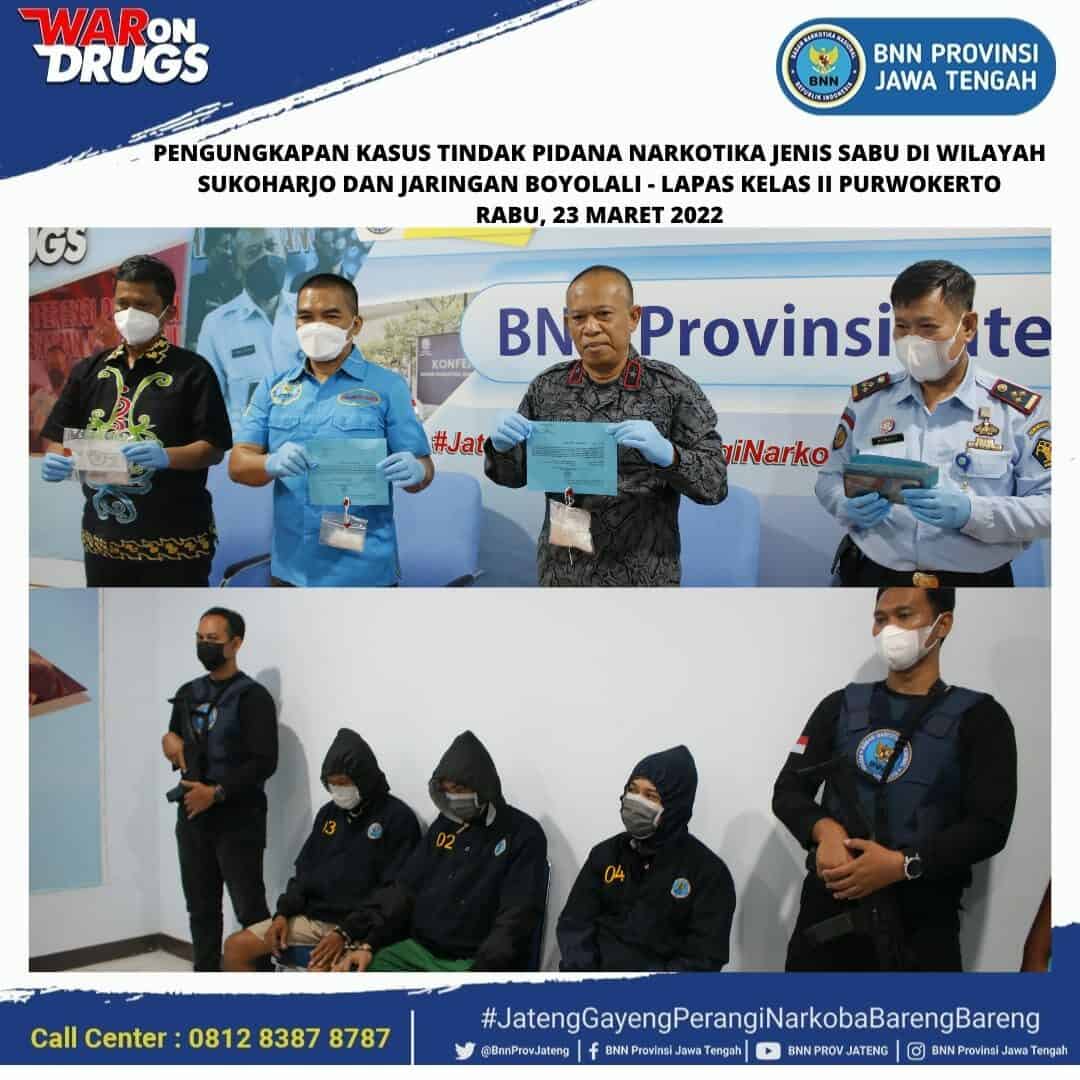 Pers Rilis Pengungkapan Kasus Tindak Pidana Narkotika jenis Sabu Jaringan Boyolali - LP Kelas II A Purwokerto dan Kasus Tindak Pidana Narkotika Jenis Sabu di Sukoharjo Konsep Otomatis
