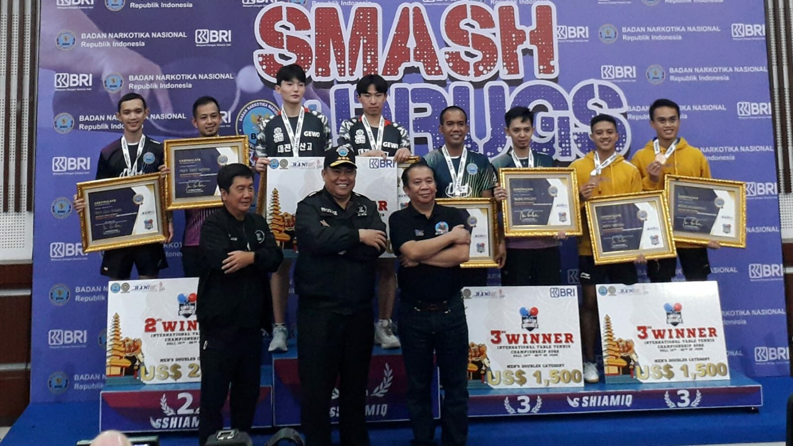 PTM Sukun Juara ketiga Ganda Putra Kejuaraan Smash On Drugs Internasional Table Tennis Championship 2022 di Bali PTM Sukun Juara ketiga Ganda Putra Kejuaraan Smash On Drugs Internasional Table Tennis Championship 2022 di Bali