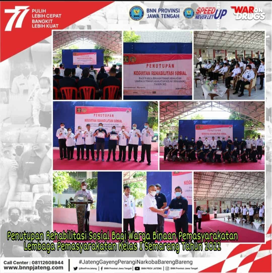 Penutupan Rehabilitasi Sosial Bagi Warga Binaan Pemasyarakatan Lembaga Pemasyarakatan Kelas I Semarang Tahun 2022 Penutupan Rehabilitasi Sosial Bagi Warga Binaan Pemasyarakatan Lembaga Pemasyarakatan Kelas I Semarang Tahun 2022