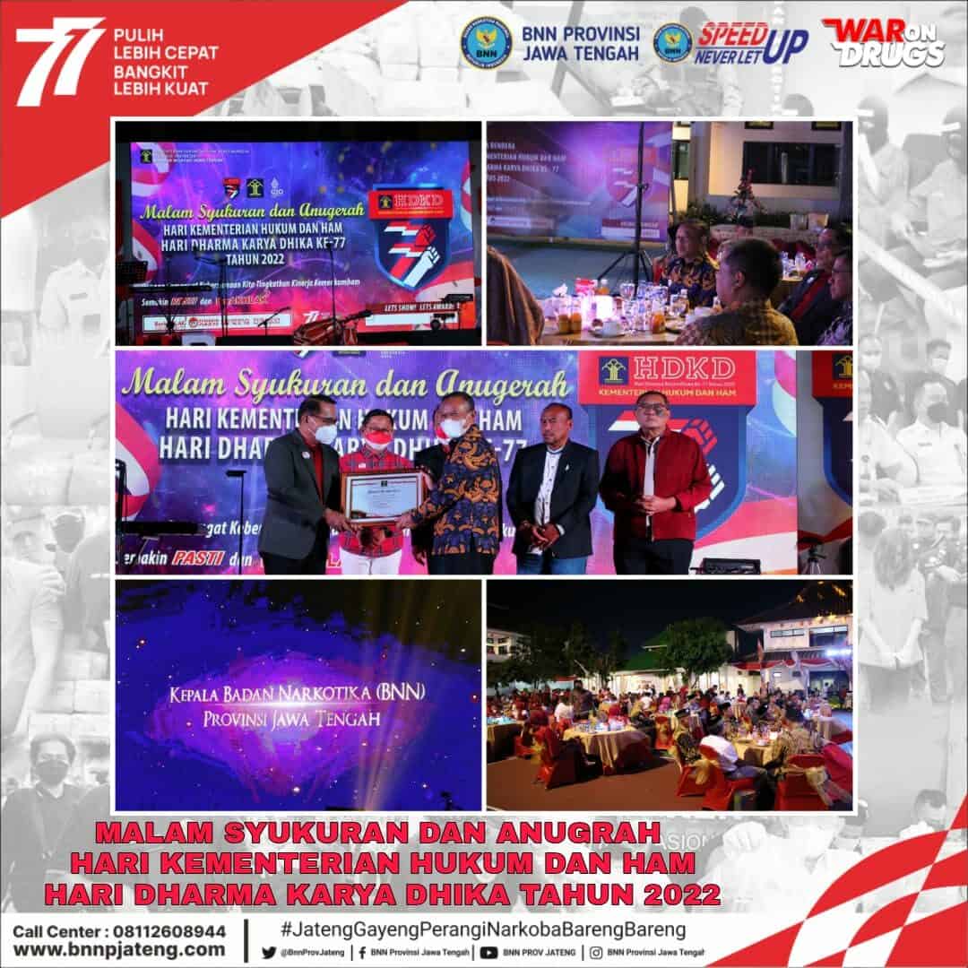 MALAM SYUKURAN DAN ANUGRAH HARI KEMENTERIAN HUKUM DAN HAM HARI DHARMA KARYA DHIKA TAHUN 2022 MALAM SYUKURAN DAN ANUGRAH HARI KEMENTERIAN HUKUM DAN HAM HARI DHARMA KARYA DHIKA TAHUN 2022