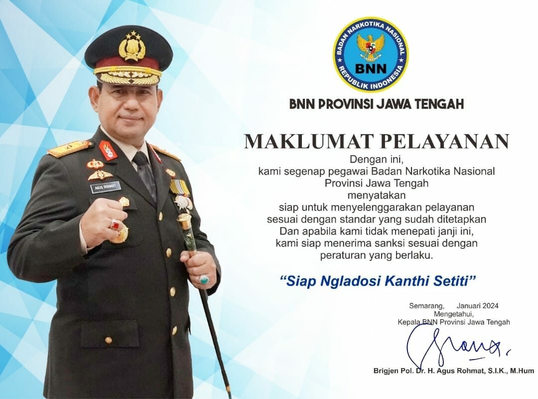 Maklumat Pelayanan BNNP Jawa Tengah Konsep Otomatis
