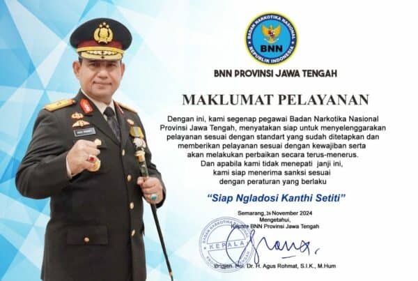 Maklumat Pelayanan BNNP Jawa Tengah